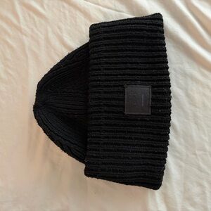 Acne Studios Black Ribbed Knit Beanie